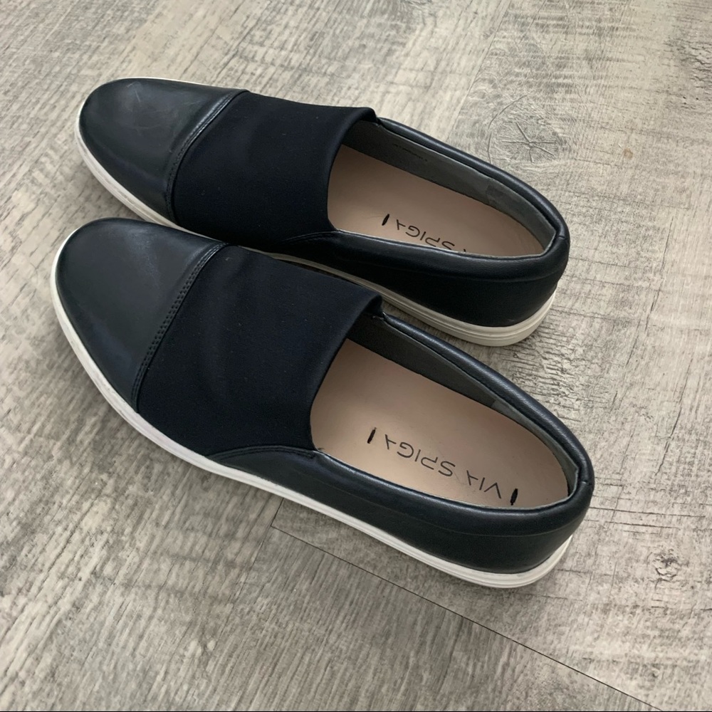 VIA SPIGA slip on black womans shoes 7.5